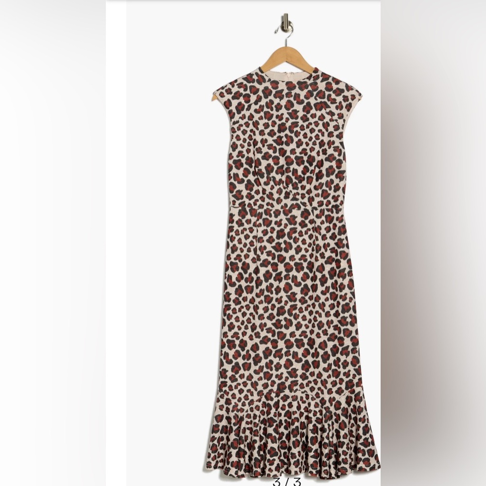 NWT Hutch White Midi Dress with Pink and Black Leopard Spots - Picture 3 of 7